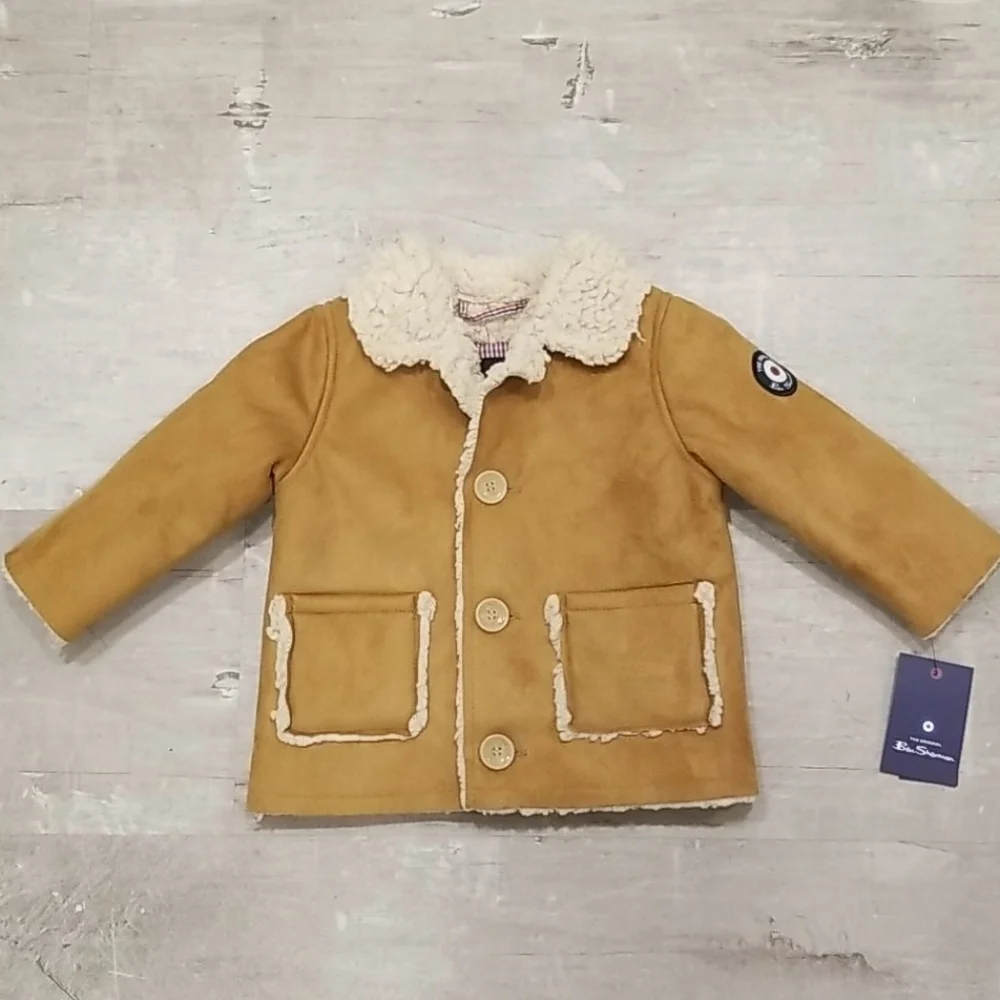 💕BEN SHERMAN💕 Textured Faux Fur Field Jacket 12M